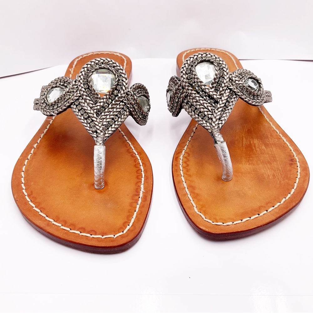 {Skemo Collection} Silver Embellished Slippers - Picture 4 of 16